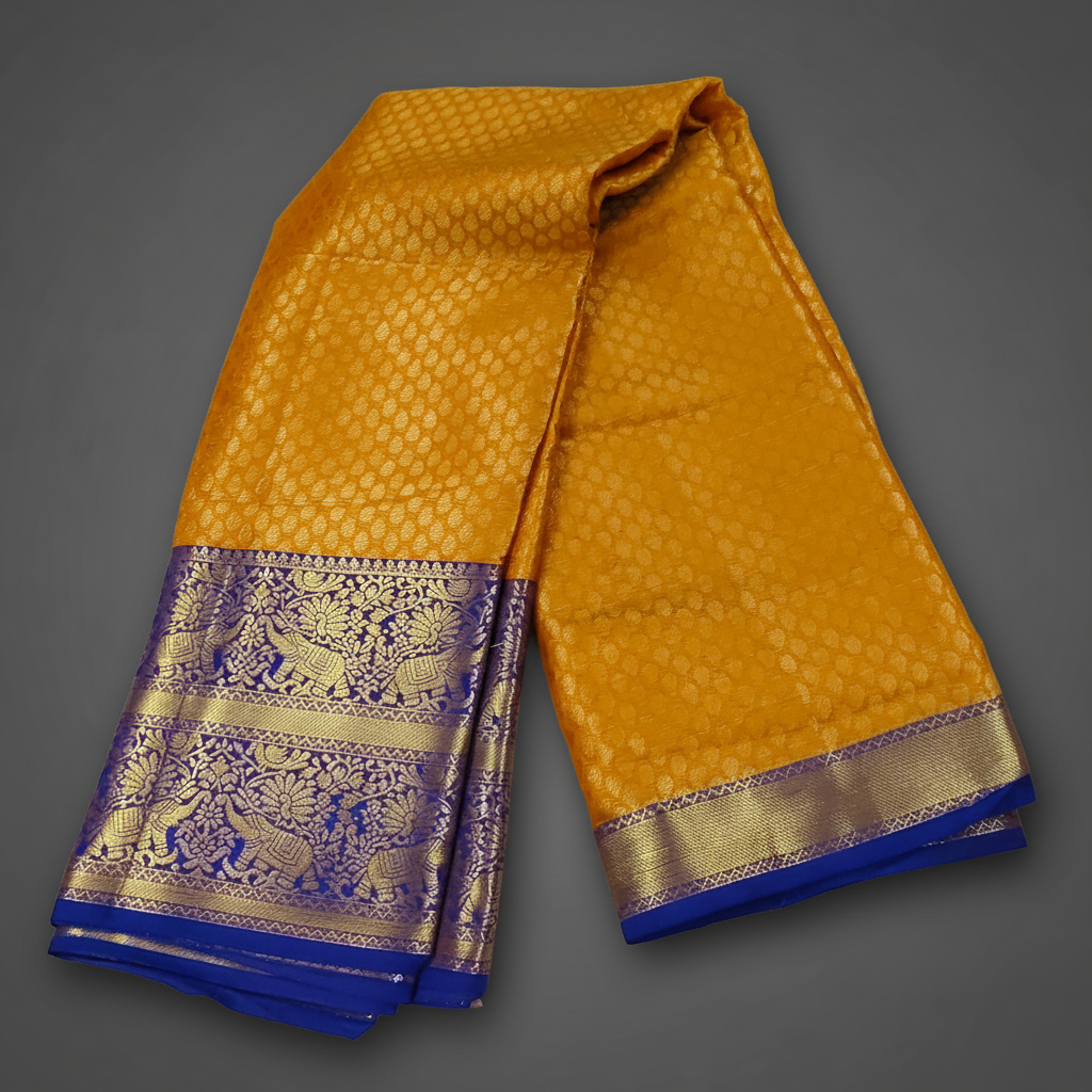 Mustard Gold Tissue Saree
