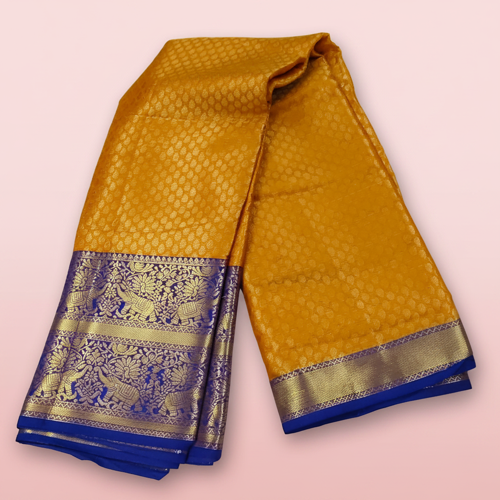 Mustard Gold Tissue Saree