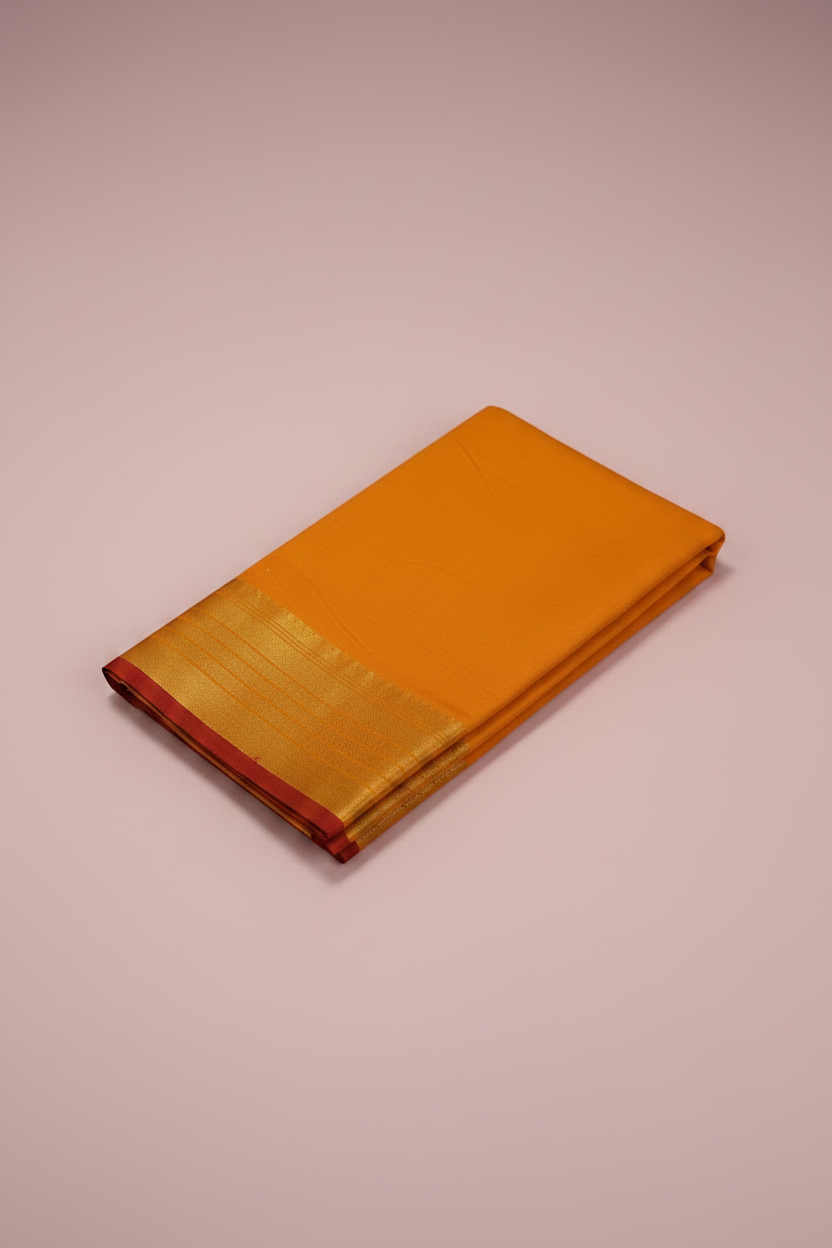 Mustard Yellow Fancy Cotton Saree