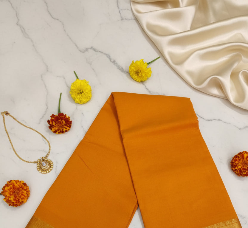 Mustard Yellow Fancy Cotton Saree