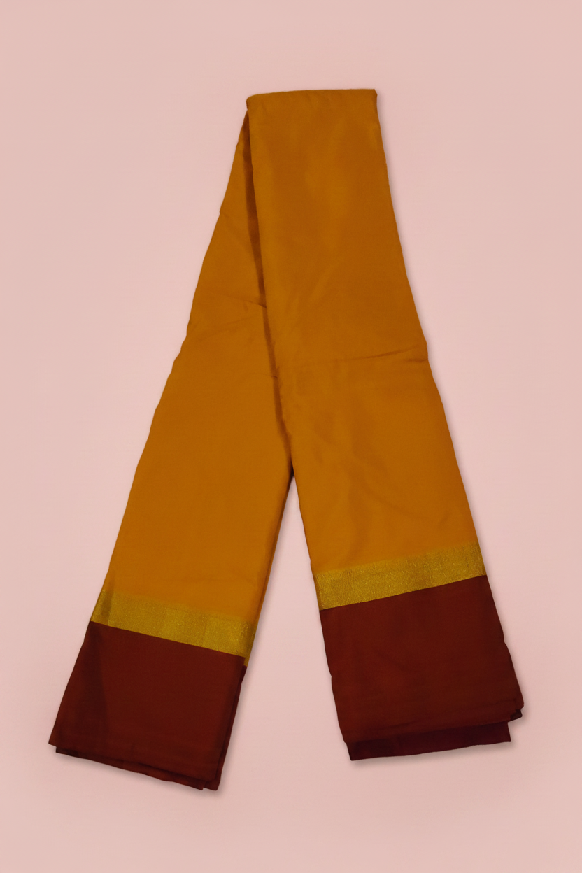 Mustard Yellow Plain Poly Silk