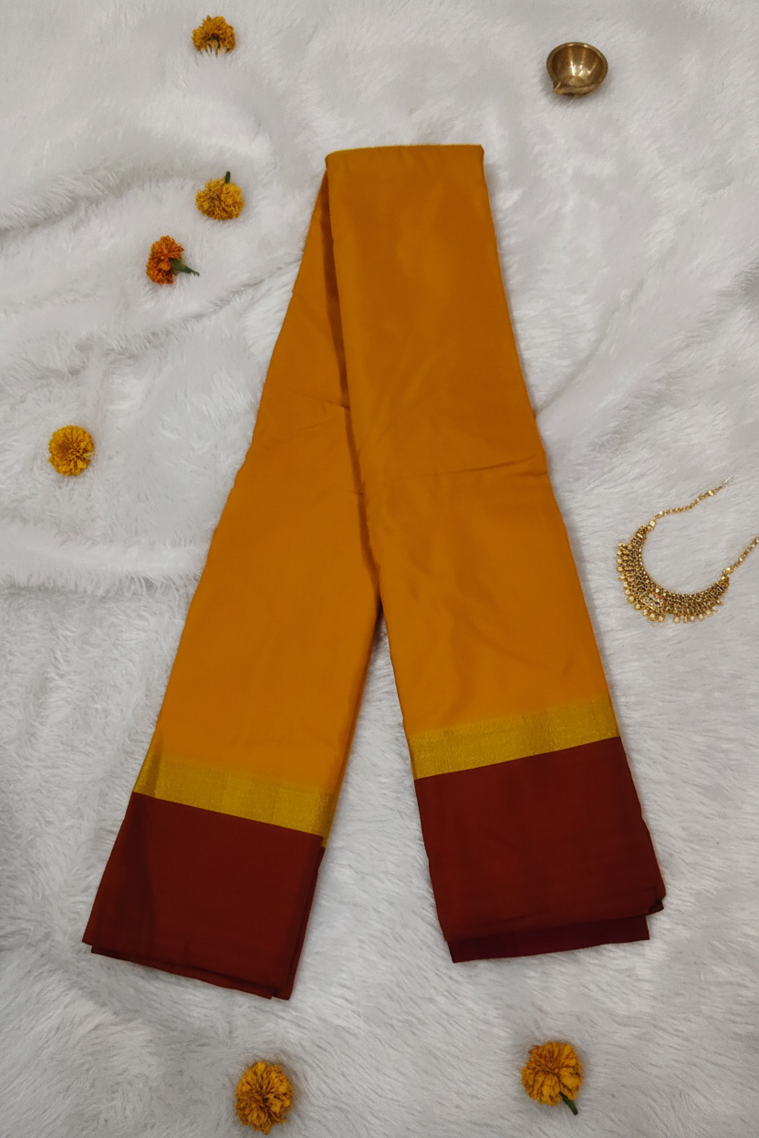 Mustard Yellow Plain Poly Silk