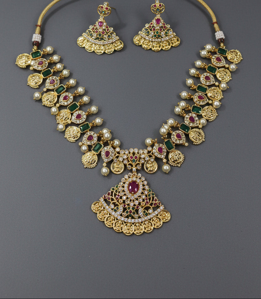 Navratna AD Lakshmi Necklace