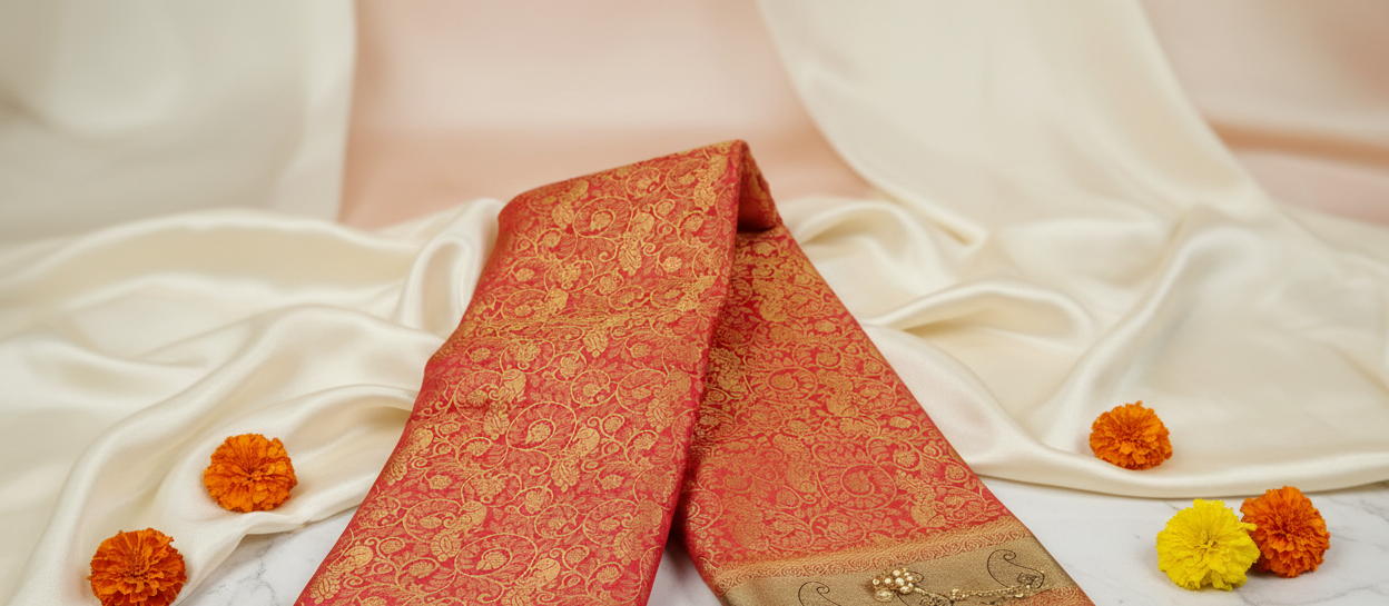 Orange Banarasi Saree