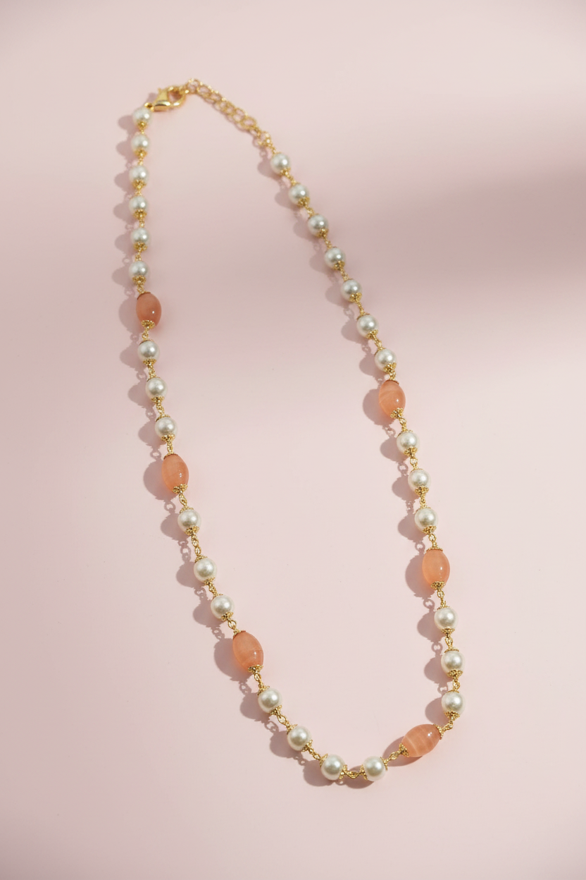 Orange Beads pearl chain
