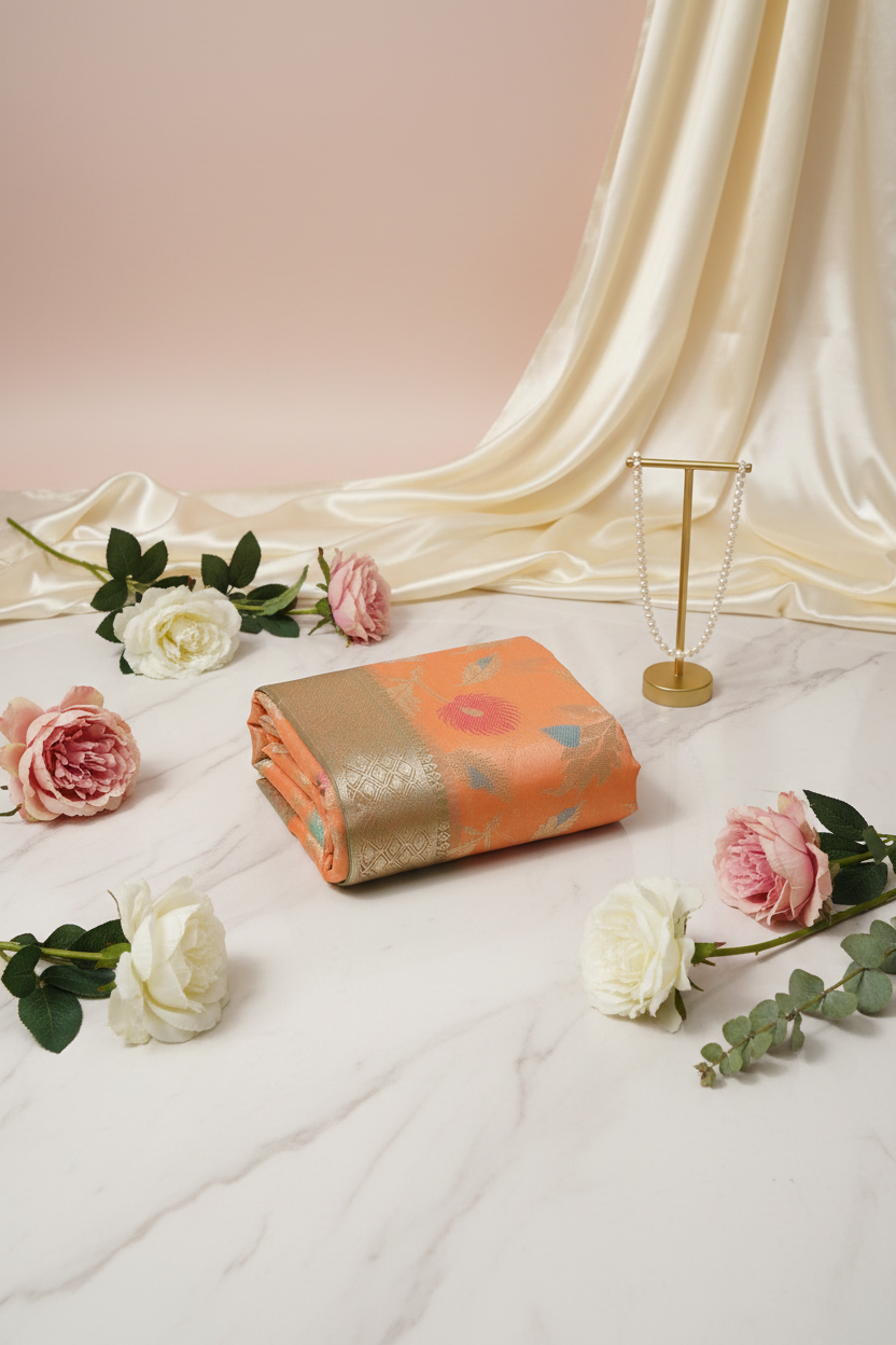 Orange Tissue Saree