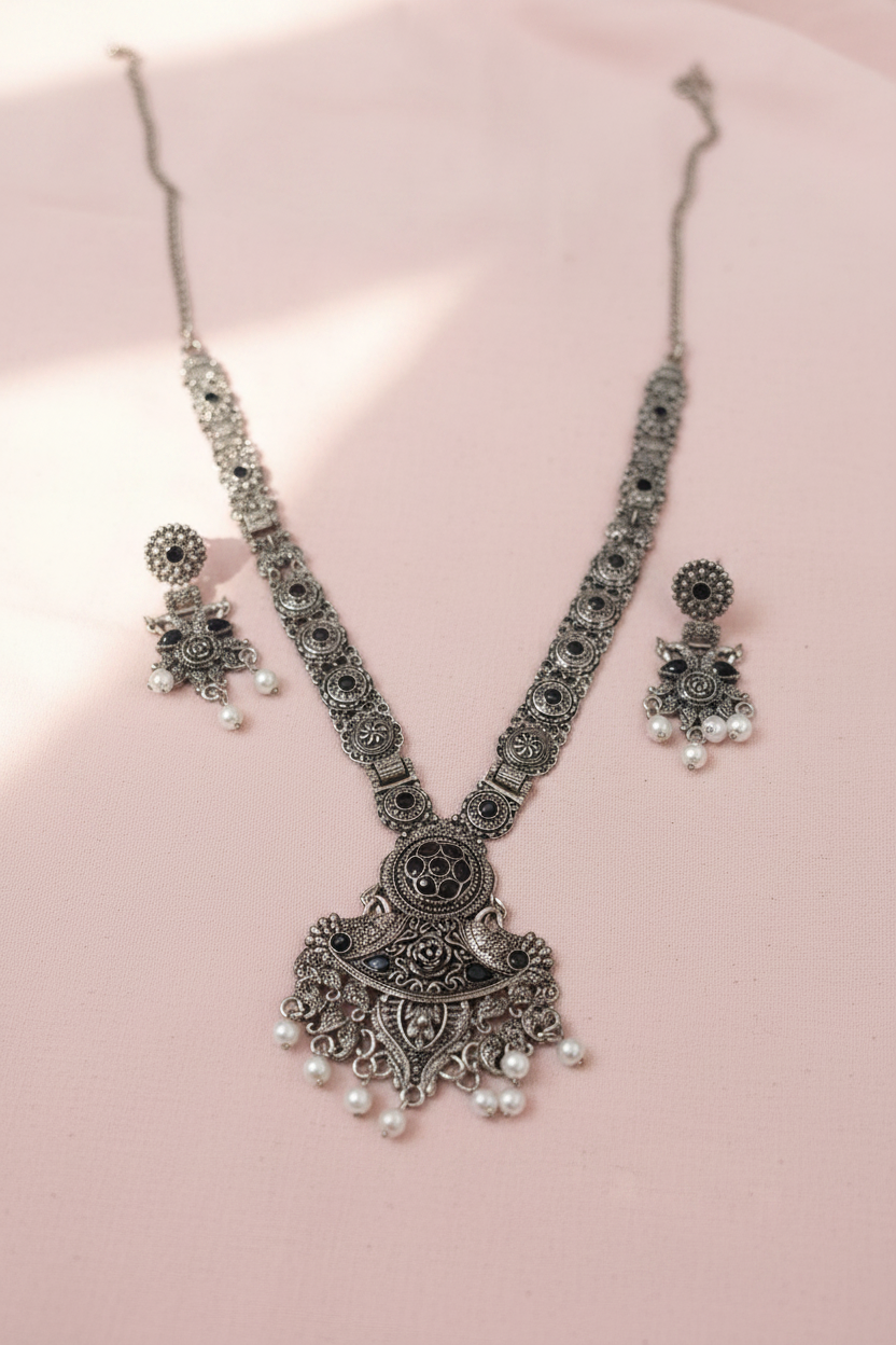 Oxidised Black Necklace Silver 