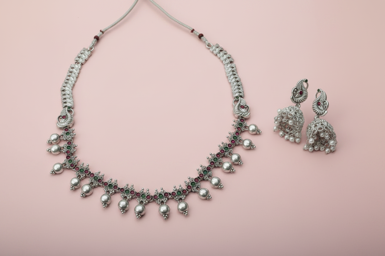 Multicolor Oxidised Necklace