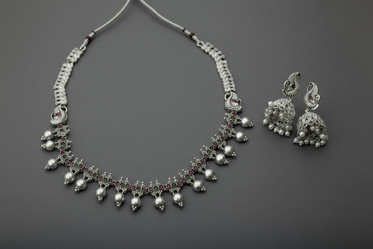 Multicolor Oxidised Necklace