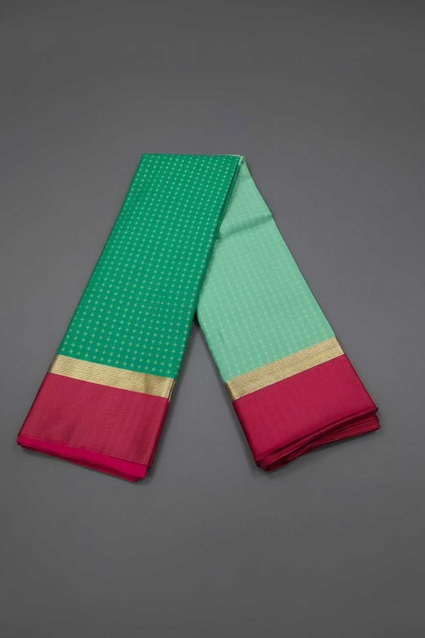 Parrot Green Arni Silk Saree 