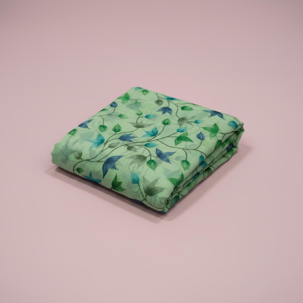 Parrot Green Fancy Cotton Saree