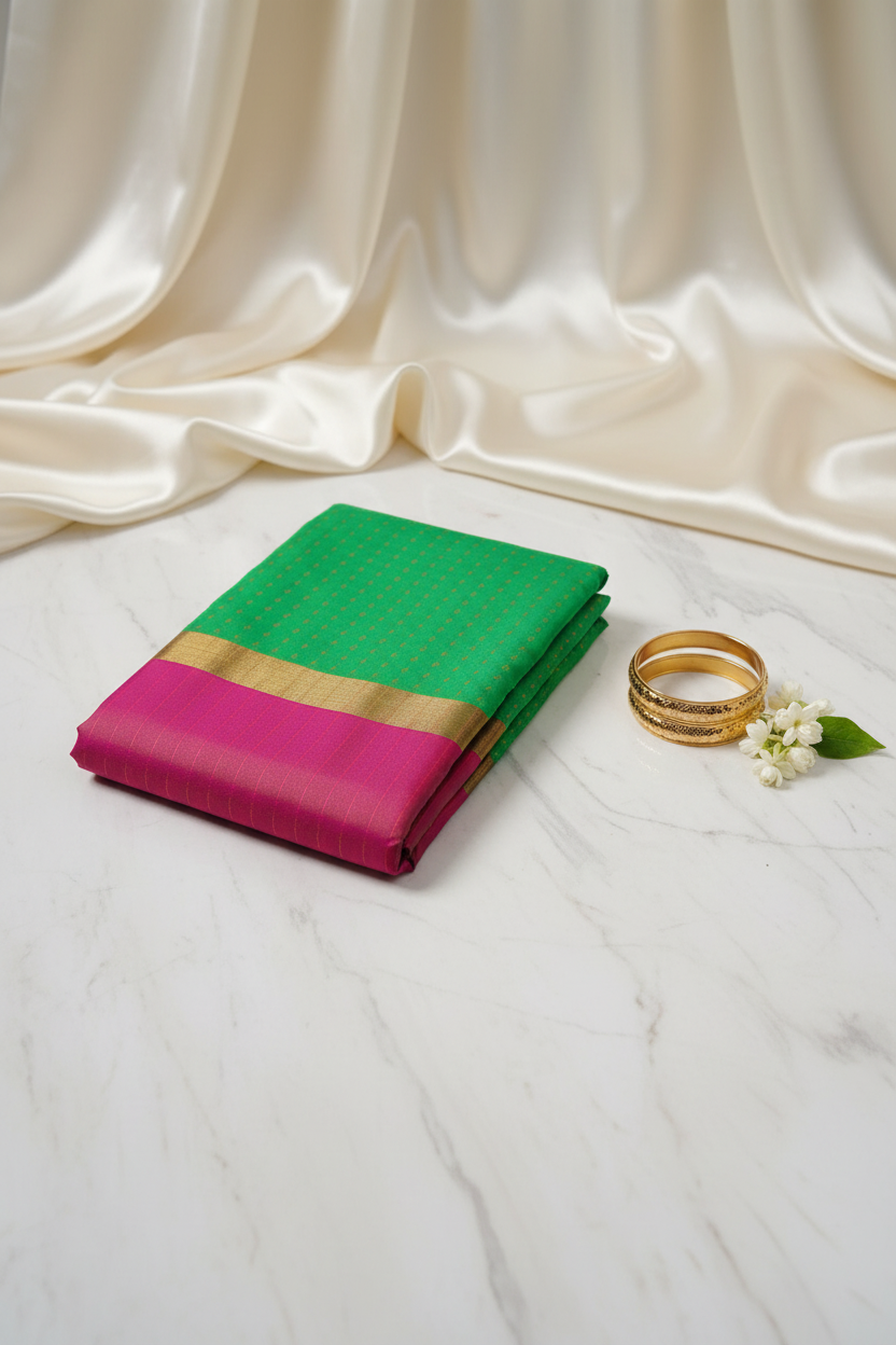 Parrot Green Soft Silk