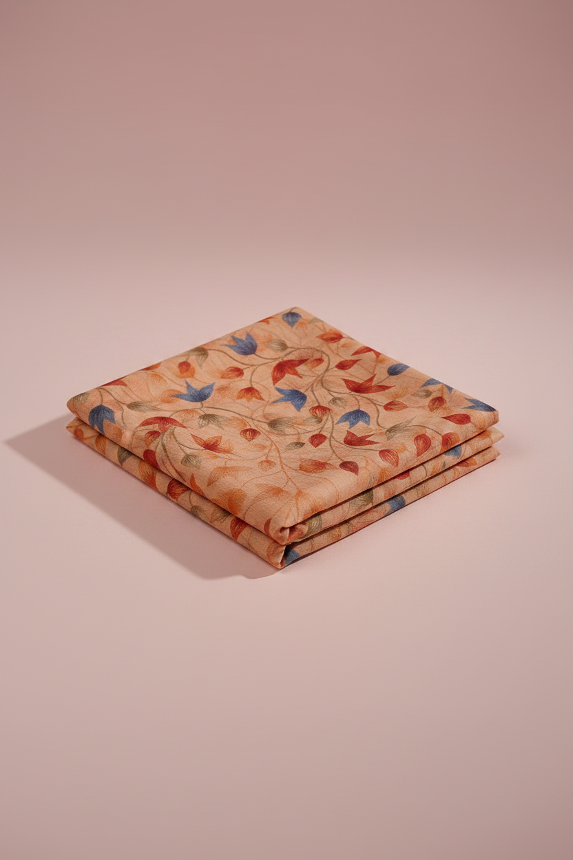 Peach Fancy Cotton Saree