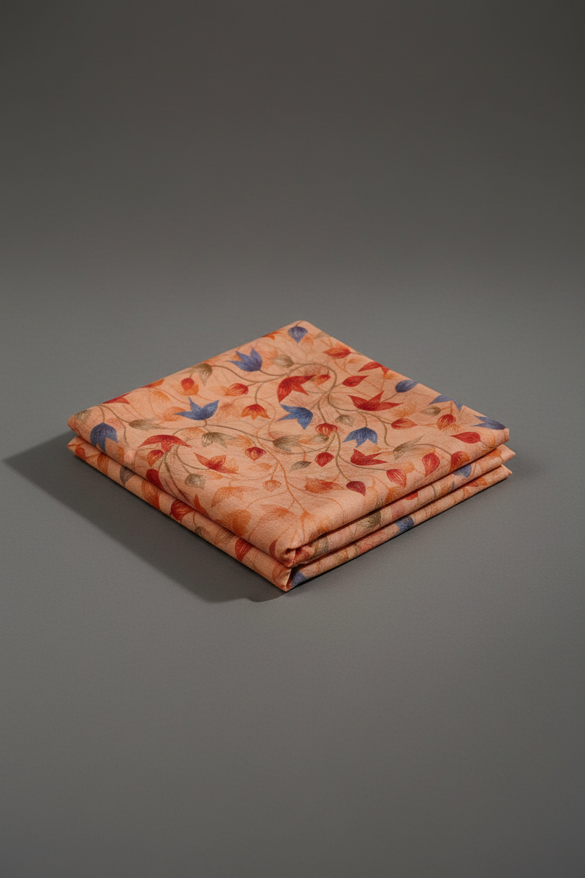 Peach Fancy Cotton Saree