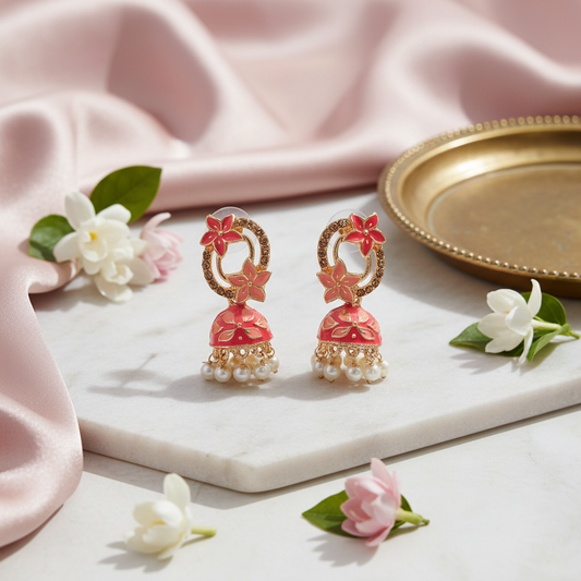 Peach Matte Jhumka