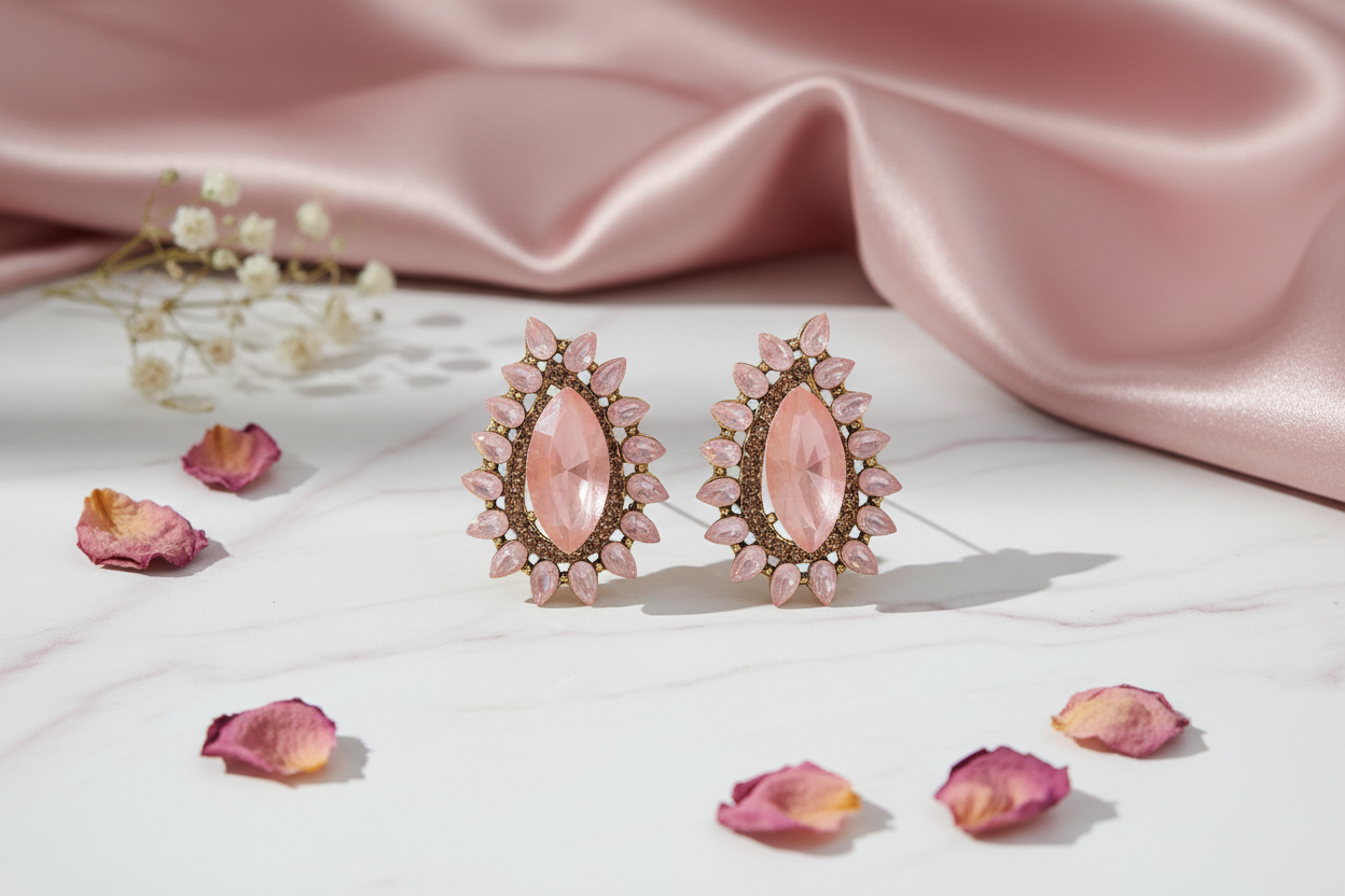 Peach Stone Earrings