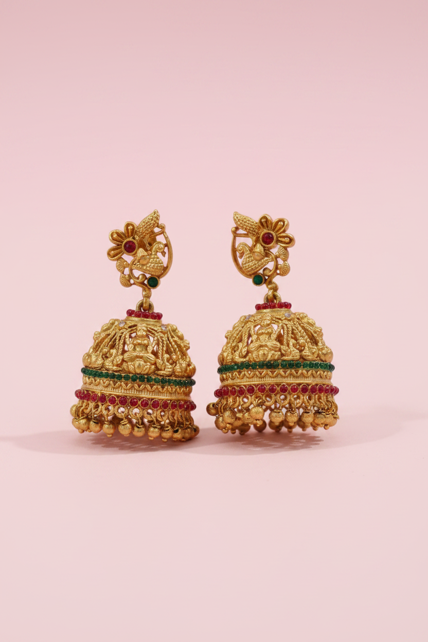 Peacock Matte Jhumkas 