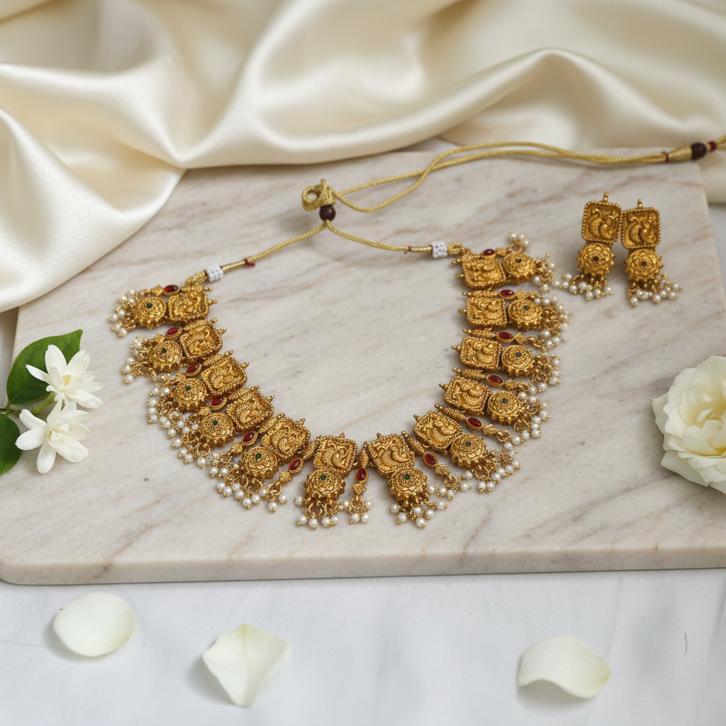 Multicolor Stone Peacock Necklace