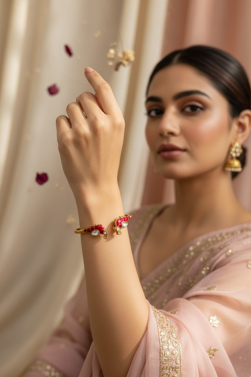 Peacock bracelet Red 