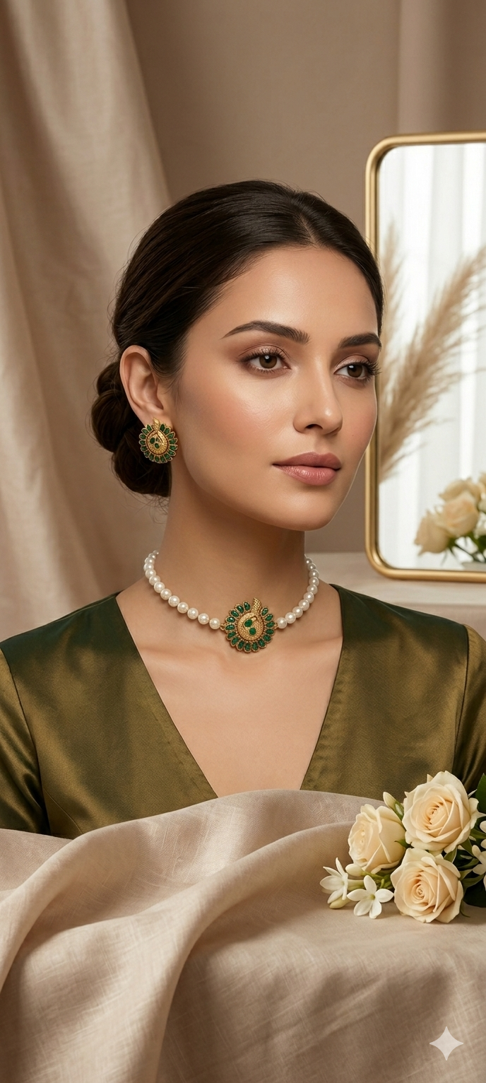 Green-Peacock-Matte-Choker
