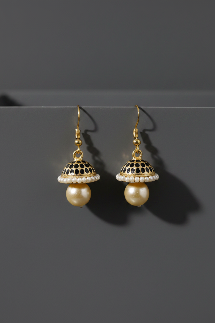 Pearl Drop Meenakari Earrings