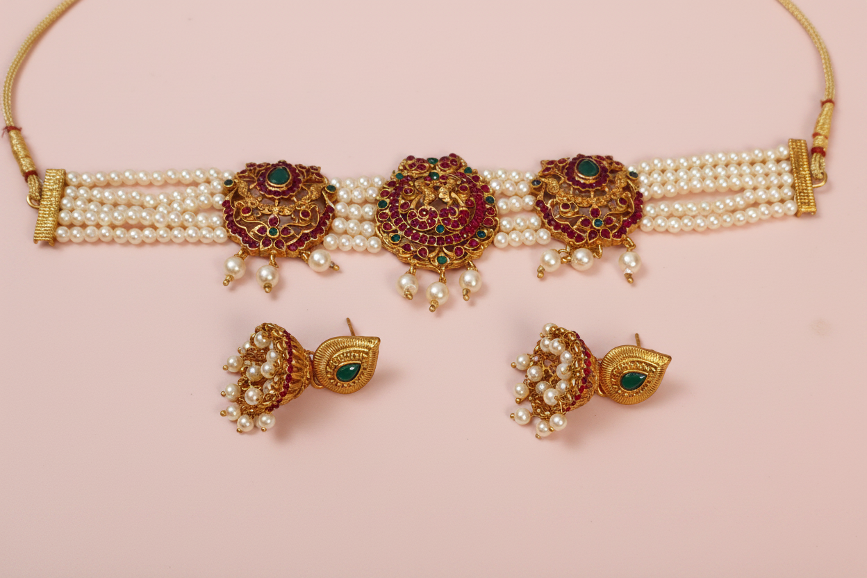 Multi Pearl Matte Choker