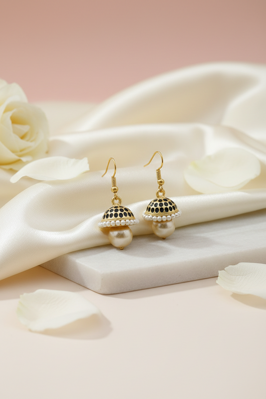 Pearl Meenakari Jhumkas 