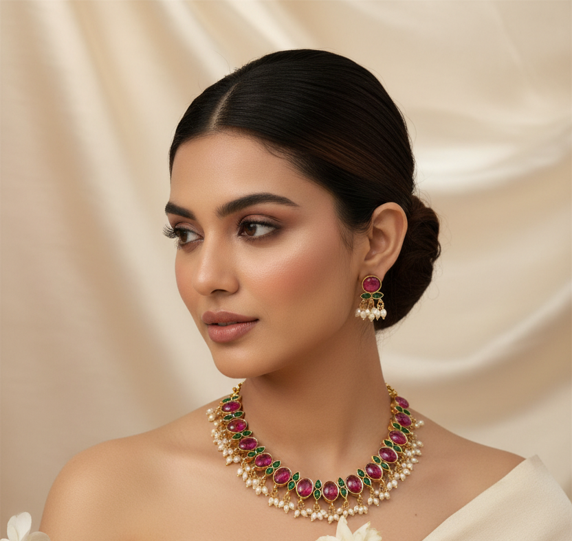 Multi Pearl Reversible Choker