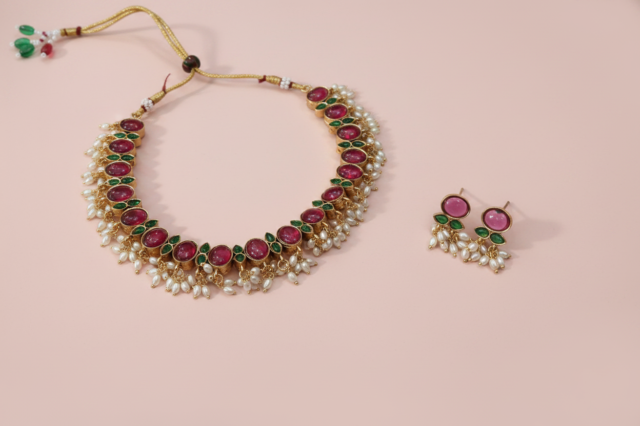 Multi Pearl Reversible Choker