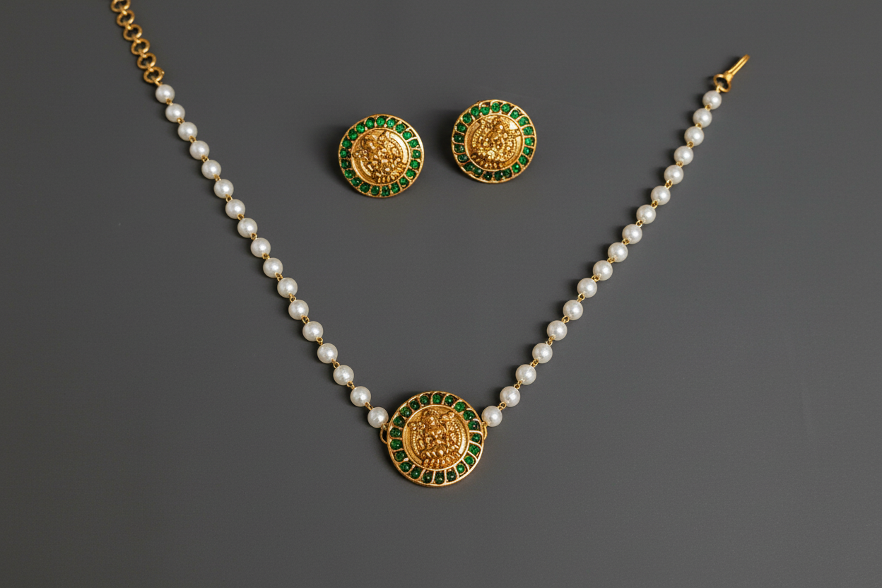 Pearl matte choker green 
