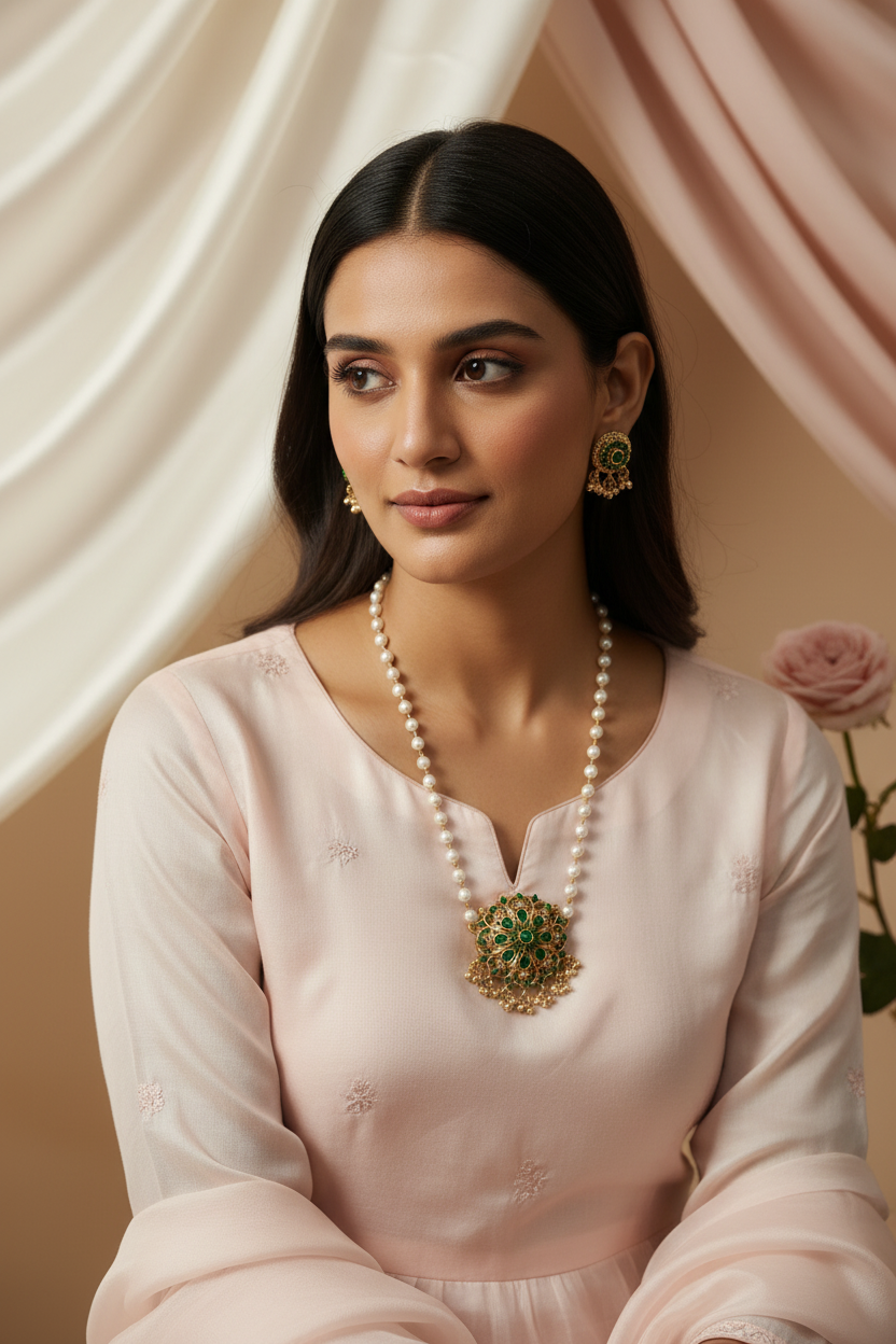 Pearl Green Stone Choker