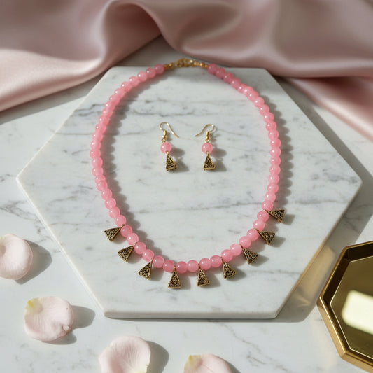 Pink-Glass-Bead-Chain