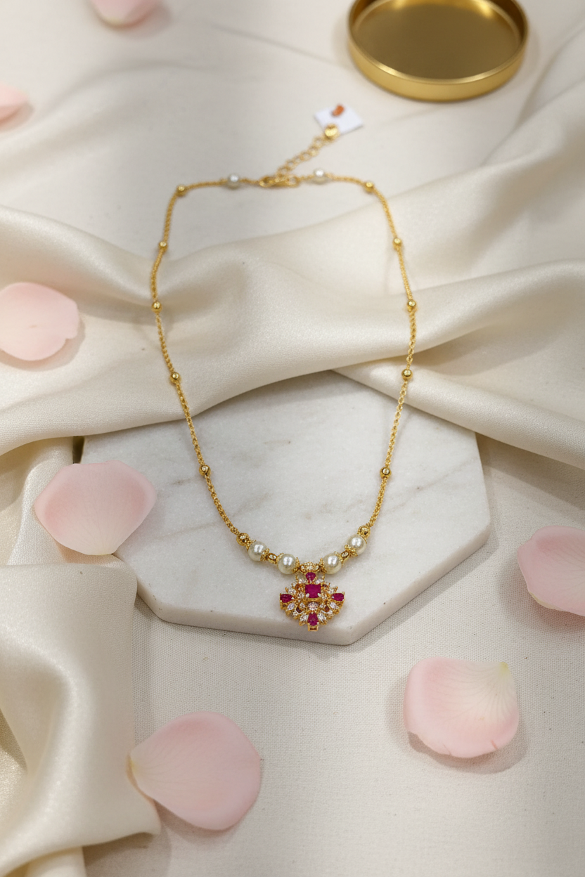 Pink AD Pendant Chain 