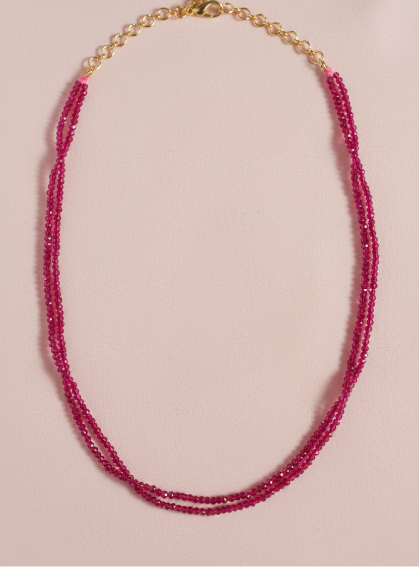 Pink Crystal Beads Chain