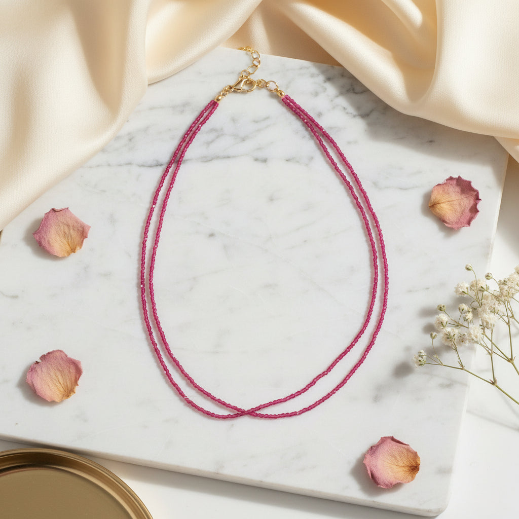 Pink Crystal Beads Chain