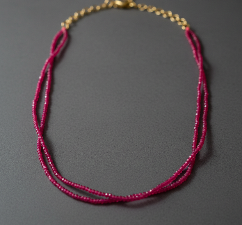 Pink Crystal Beads Chain