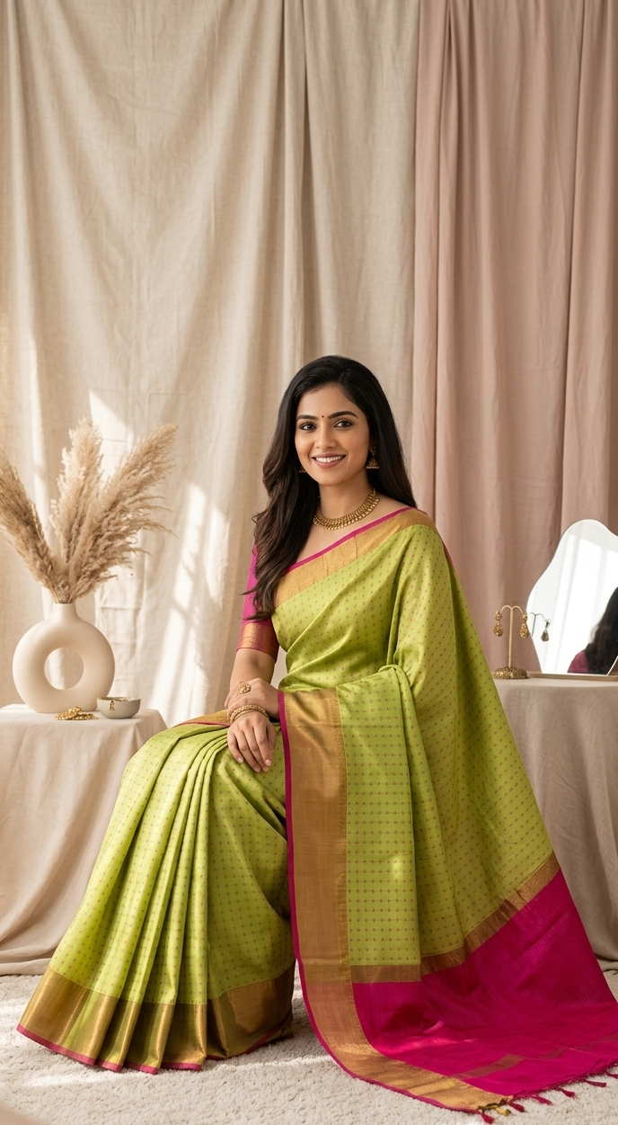 Green_Pink_Silk_Saree