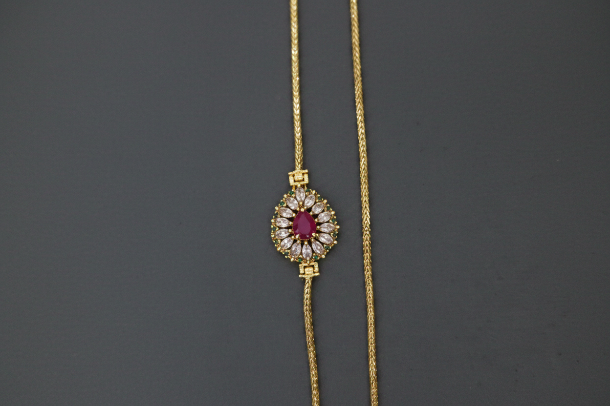 Pink Stone Mop Chain 