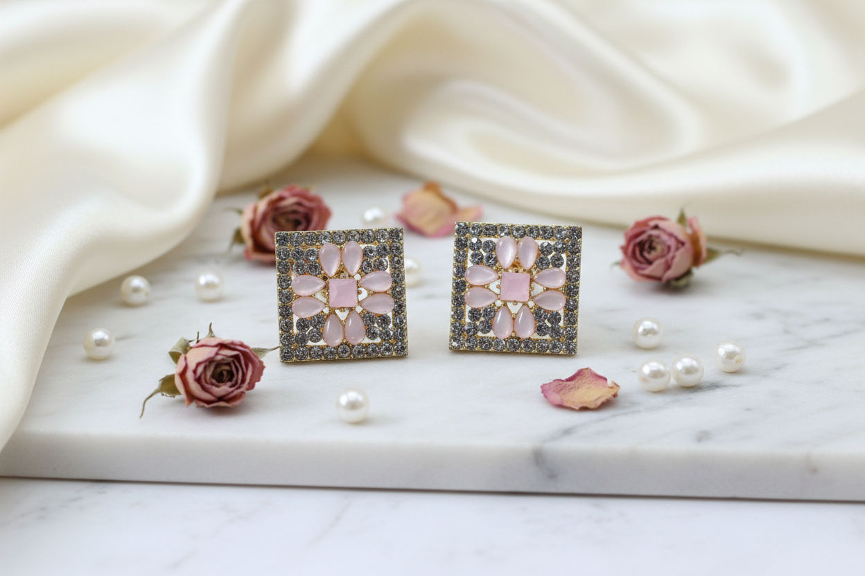 Pink Stone Studs