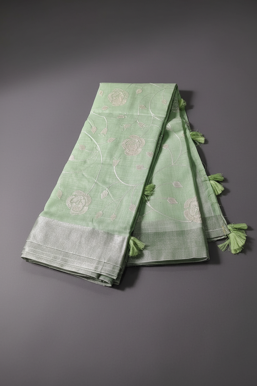 Pista Green Linen Elegance