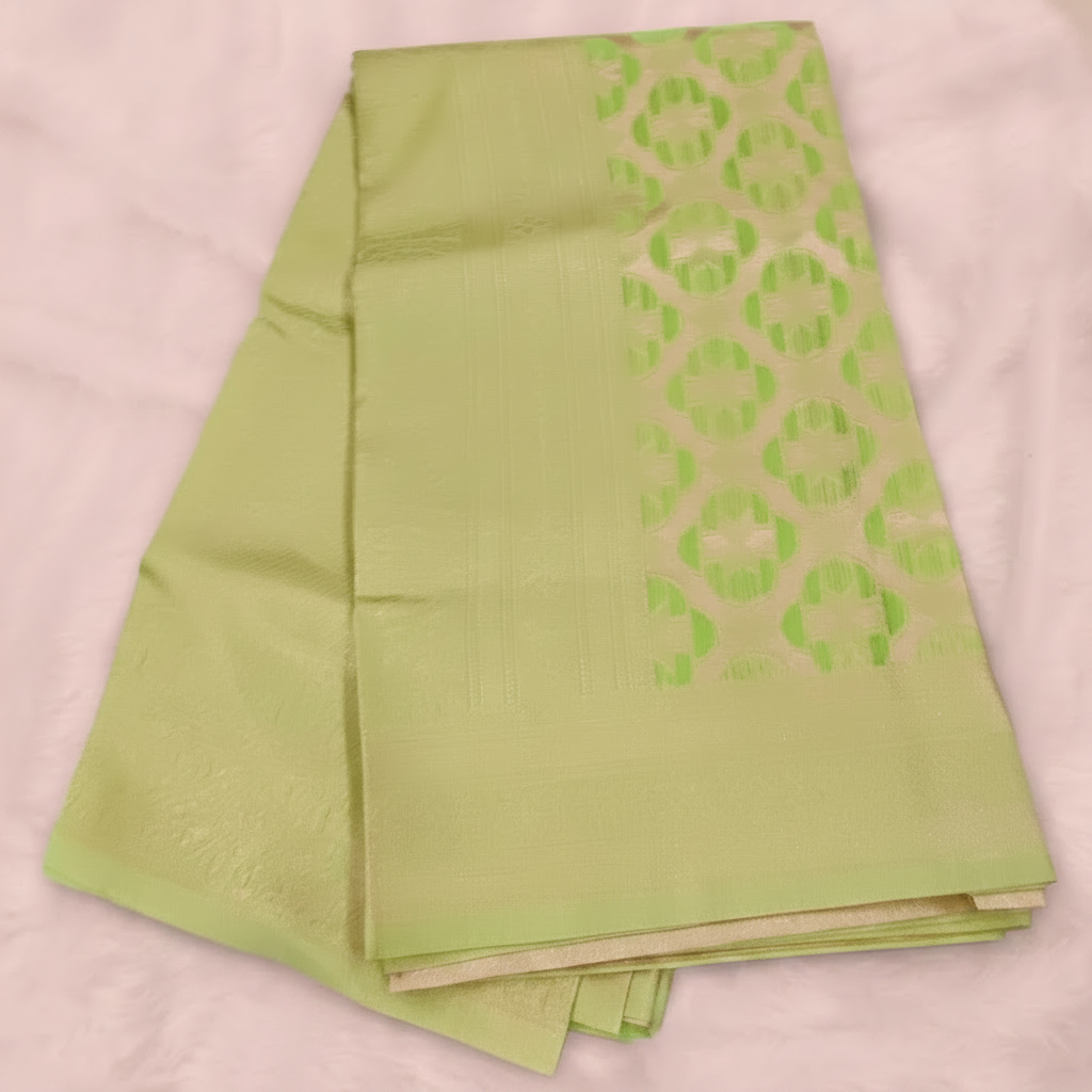 Pista Glow Tissue Saree