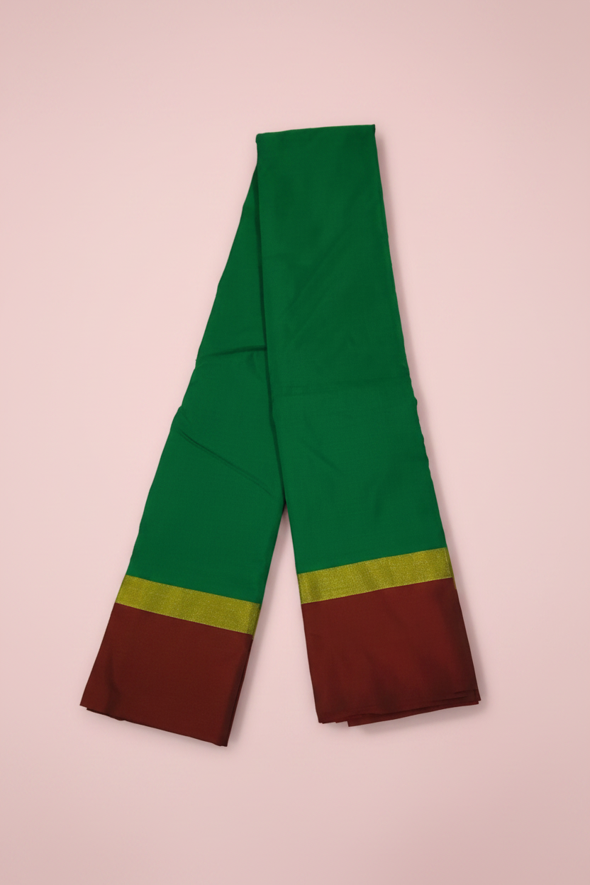 Poly silk green saree 