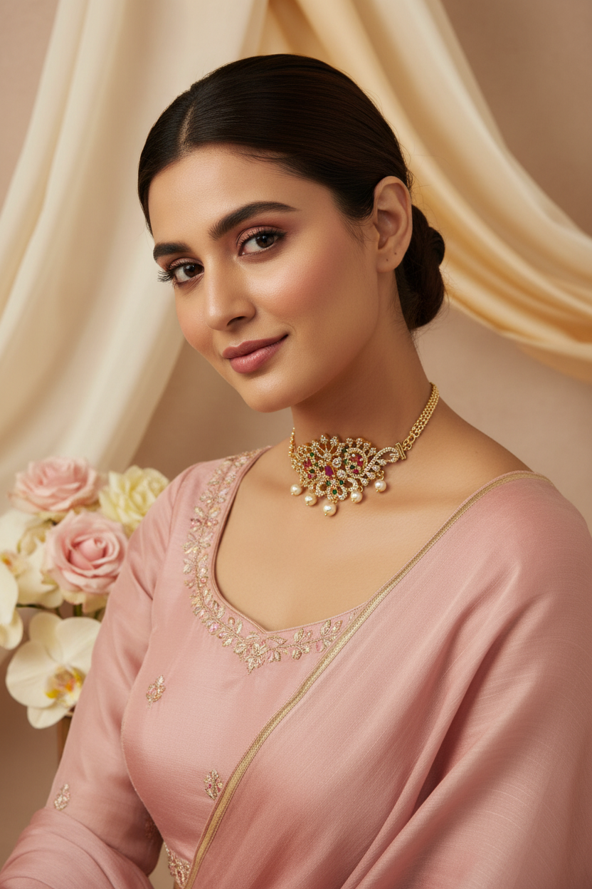 Premium AD Floral Choker