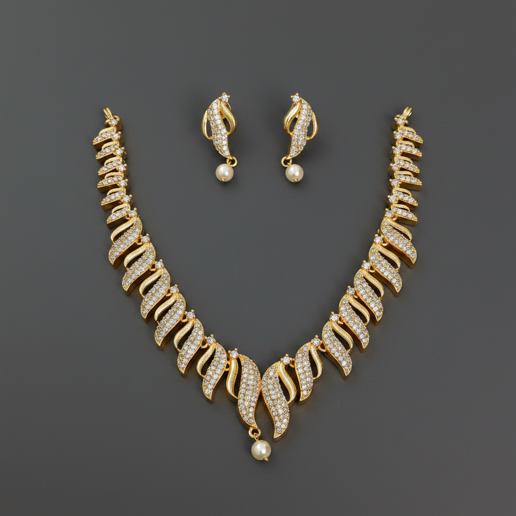 Premium Gold AD Necklace