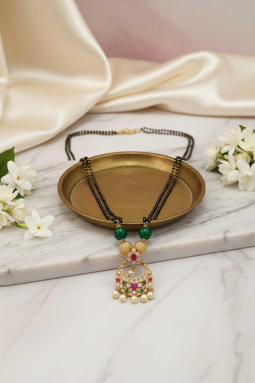 Premium Black Crystal Mangalsutra