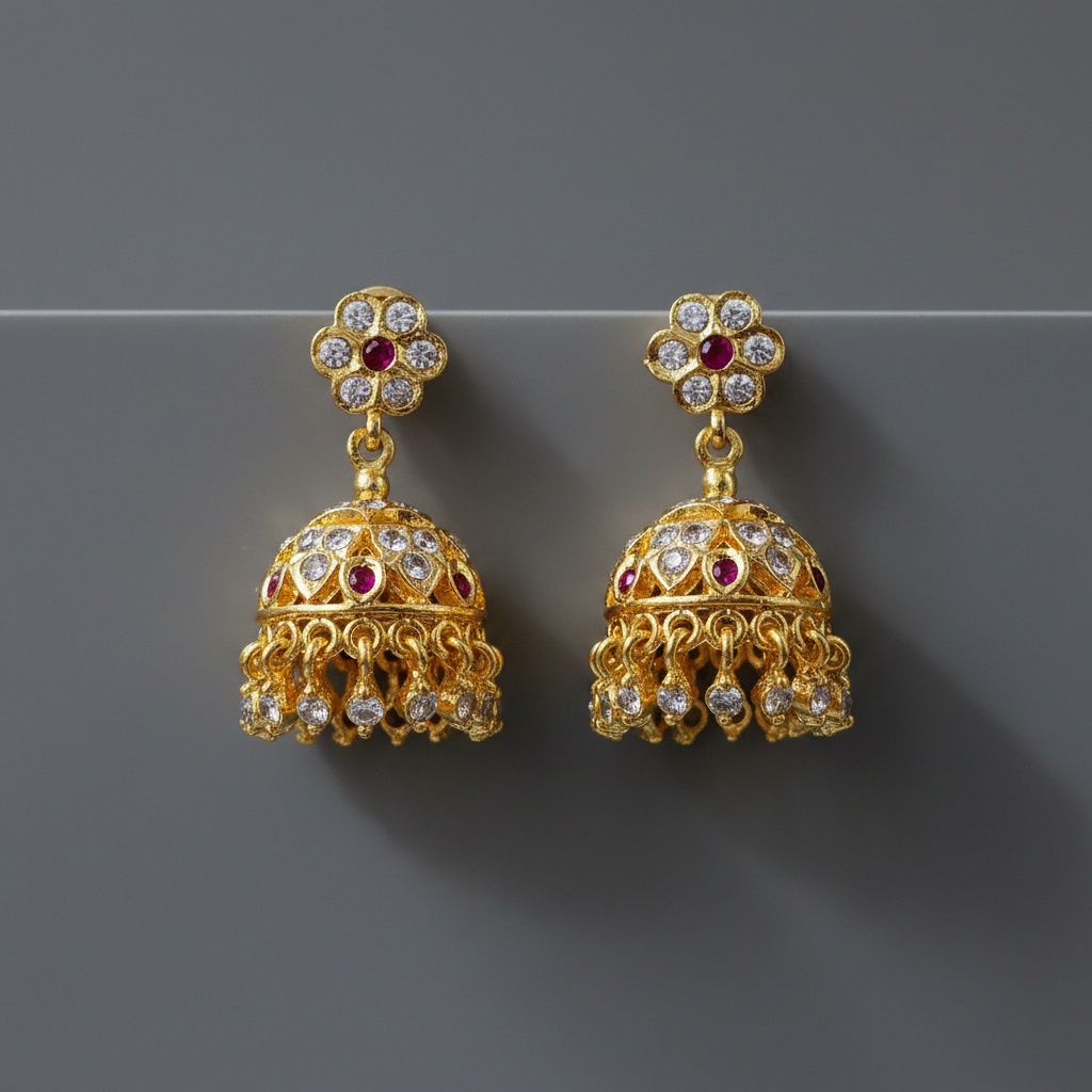 Premium Floral Impon Jhumka