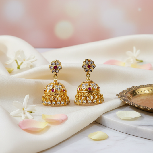 Premium Floral Impon Jhumka