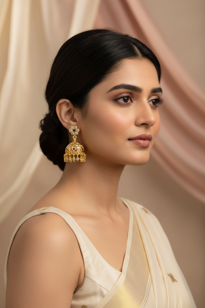 Premium Floral Impon Jhumka