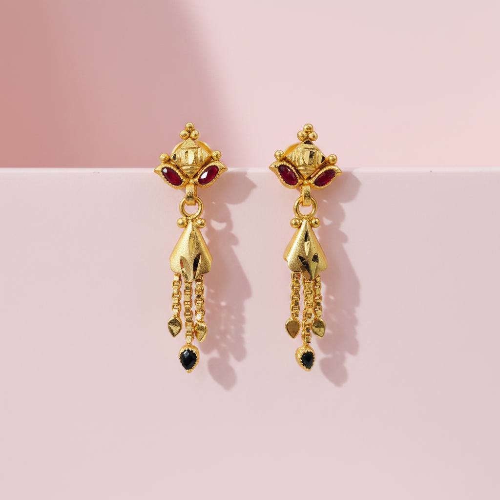 Premium Lotus Gold Earrings