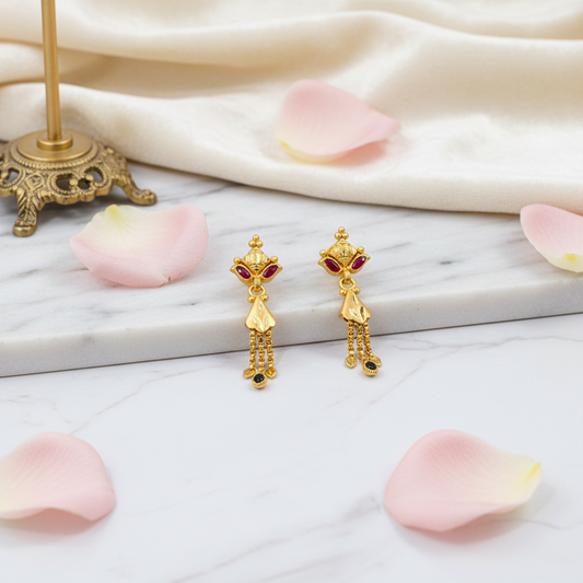 Premium Lotus Gold Earrings
